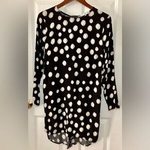 Wayf Tunic Dress black white dots - size M